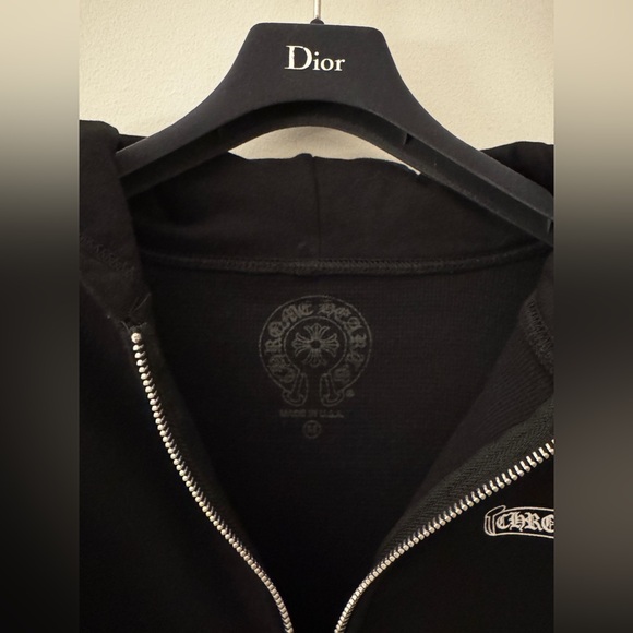 CHROME HEARTS ASPEN EXCLUSIVE HEAVY WEIGHT HOOD ZIP UP BLACK MEDIUM - Picture 2 of 10